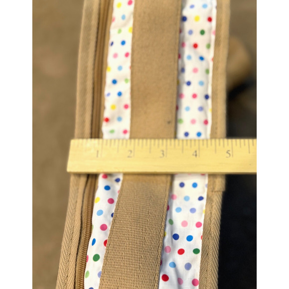 LeSportsac Crossbody Bag Polka Dots 2 Main Zip Compartments 3 Outer Zip Pockets - Picture 6 of 9